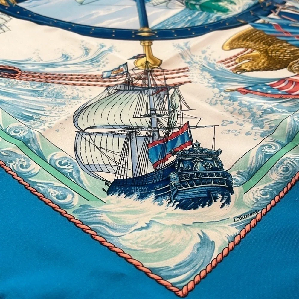 HERMES Vive Le Vent Carre 90 Silk Scarf Scarf Authentic